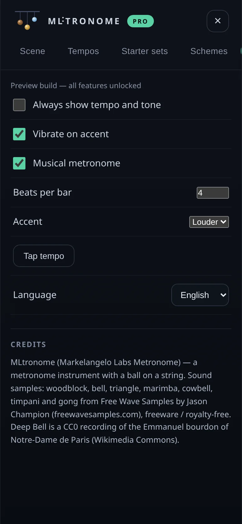 MLTRONOME musical mode